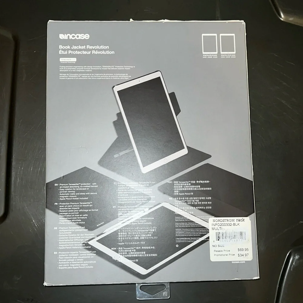 NWT INCASE BOOK JACKET REVOLUTION FOR iPAD PRO (12.9-inch) COLOR BLACK